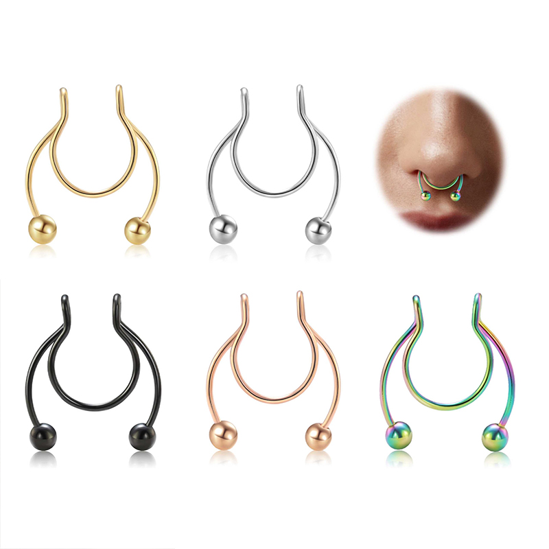 Body Jewelry Lip Ring - 20G Fake Nose Rings Hoop Clip-on