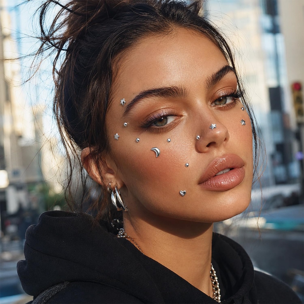 Fake Piercings Balls Stick on  - Body Jewelry Hoops ulasan dan harga
