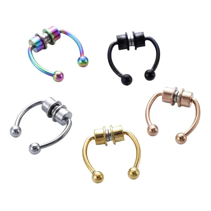 1/2/3Pcs Fake Magnetic Nose Ri - Body Jewelry Hoops ulasan dan harga
