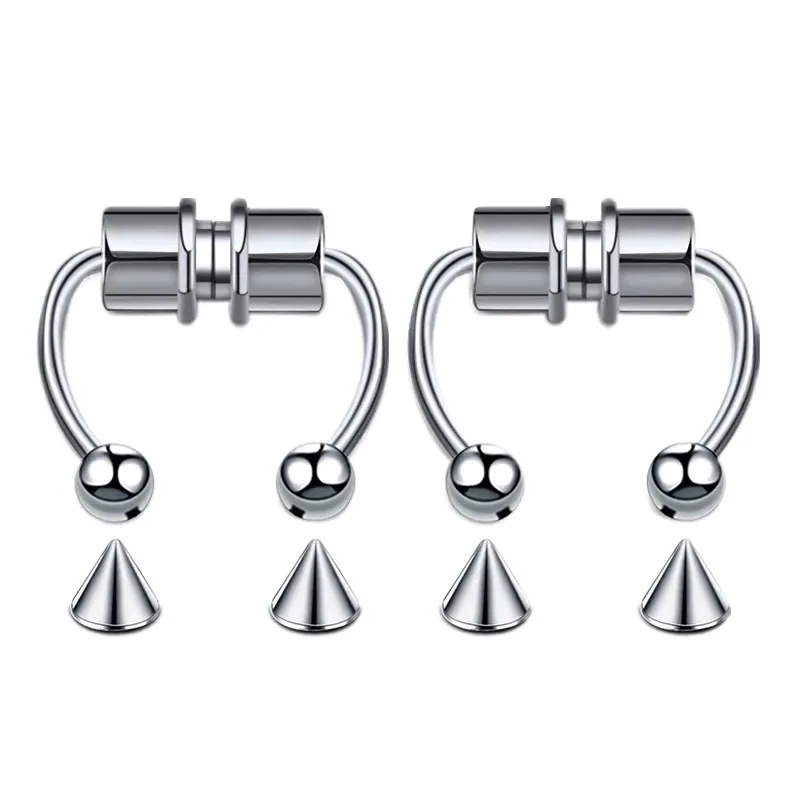1/2/3Pcs Fake Magnetic Nose Ri - Body Jewelry Hoops ulasan dan harga