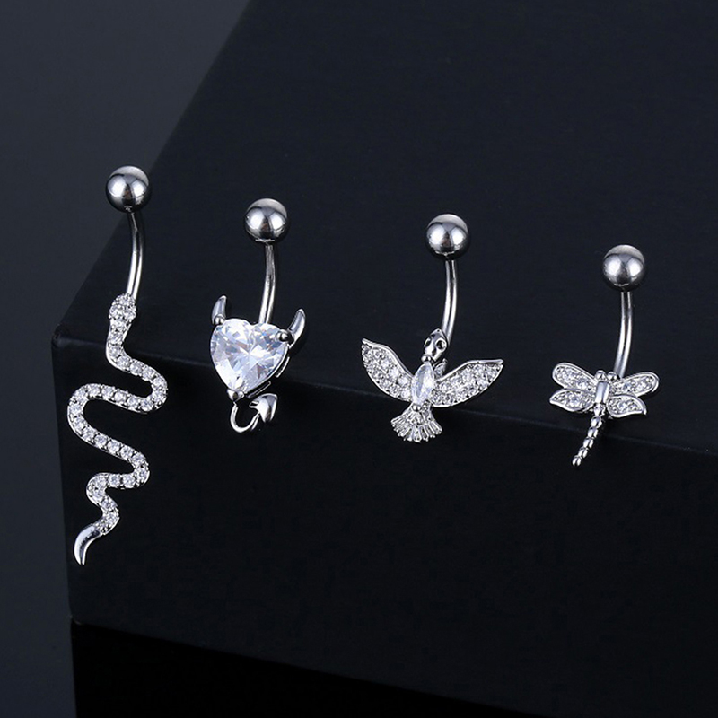 Crystal Belly Button Ring Anim - Body Jewelry Hoops ulasan dan harga