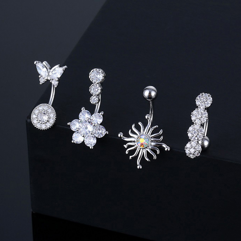 Crystal Belly Button Ring Anim - Body Jewelry Hoops ulasan dan harga
