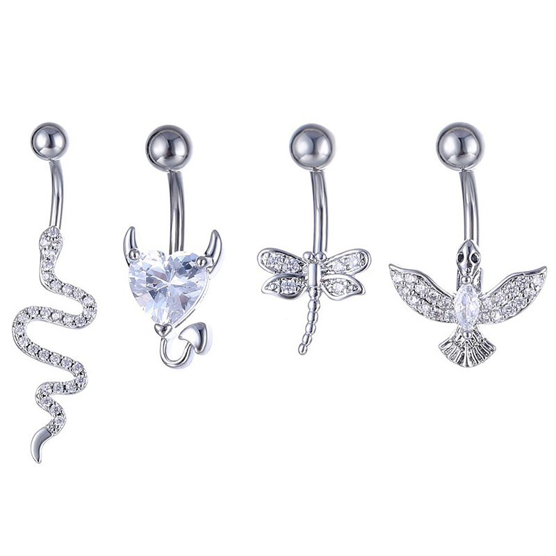 Crystal Belly Button Ring Anim - Body Jewelry Hoops ulasan dan harga