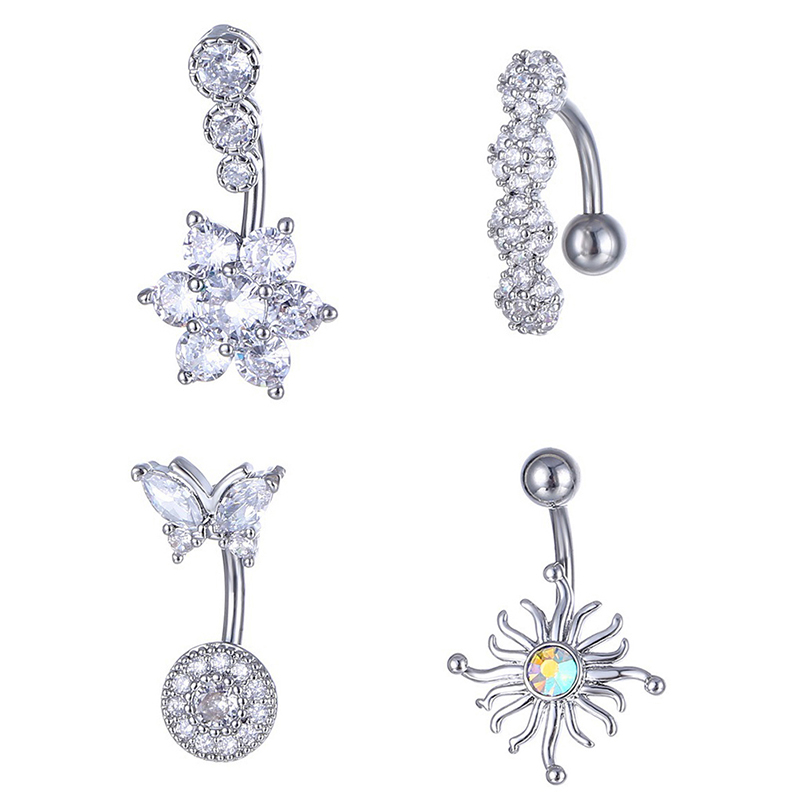 Crystal Belly Button Ring Anim - Body Jewelry Hoops ulasan dan harga