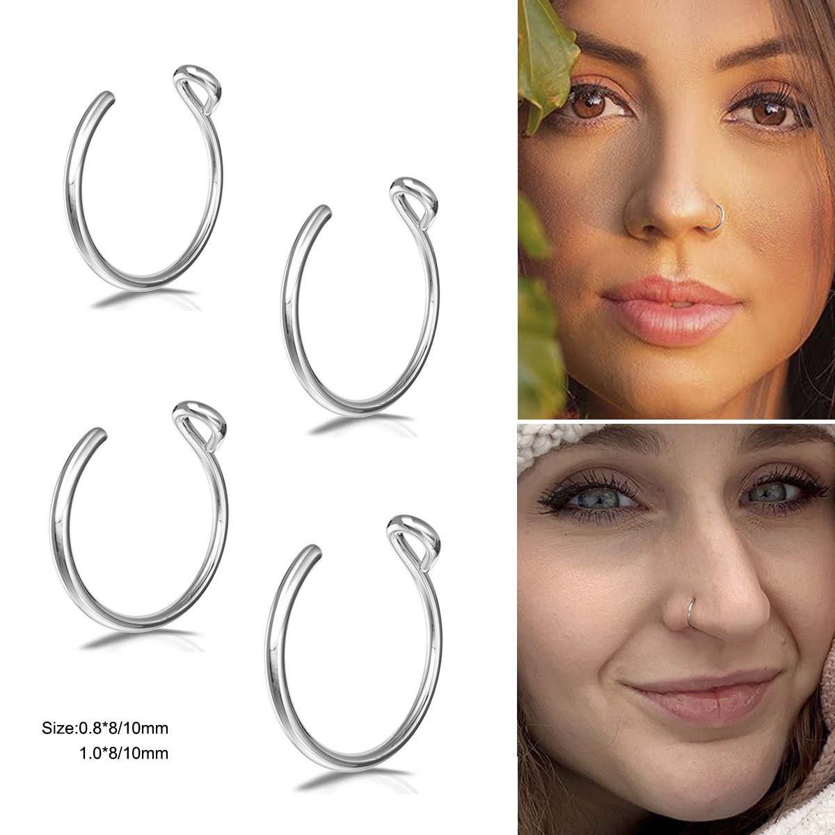 2 Pcs Stainless Steel Personal - Body Jewelry Metal Types ulasan dan harga