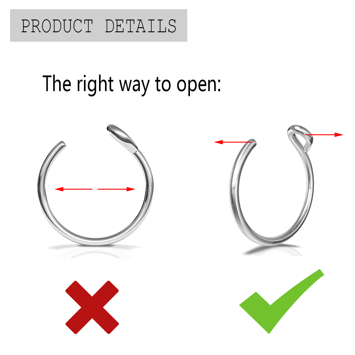 2 Pcs Stainless Steel Personal - Body Jewelry Metal Types ulasan dan harga