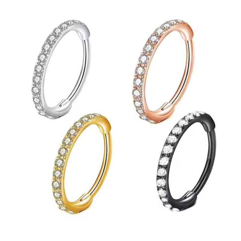 16G Clear CZ Nose Ring Hoop 31 - Body Jewelry Ear Piercing ulasan dan harga