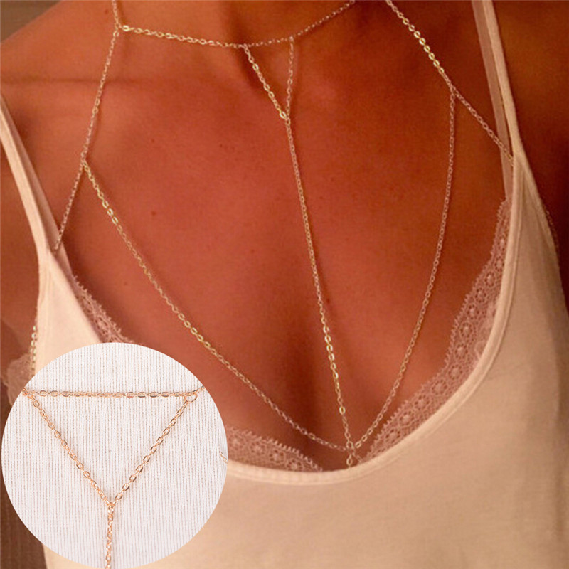 Gold Silver Fashion Link Chain - Body Jewelry Harness ulasan dan harga