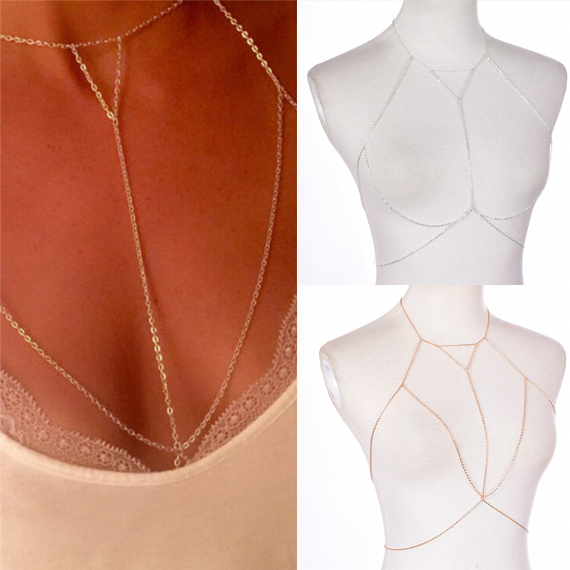 Gold Silver Fashion Link Chain - Body Jewelry Harness ulasan dan harga