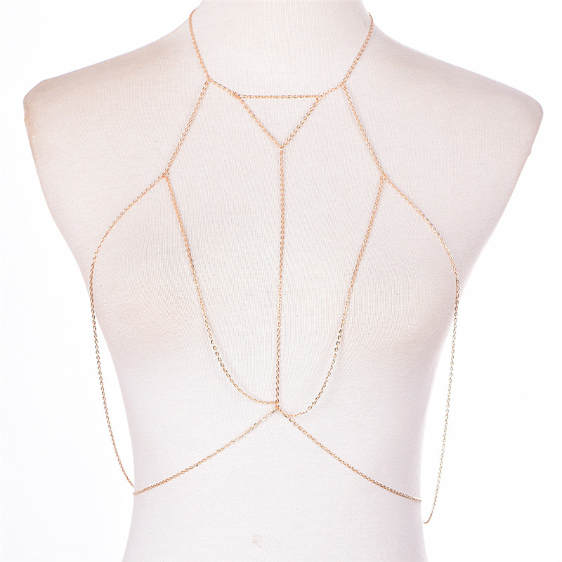 Gold Silver Fashion Link Chain - Body Jewelry Harness ulasan dan harga