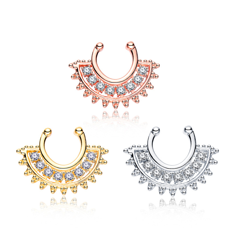 1PCS U-type Fake Septum Clicke - Body Jewelry Metal Types ulasan dan harga