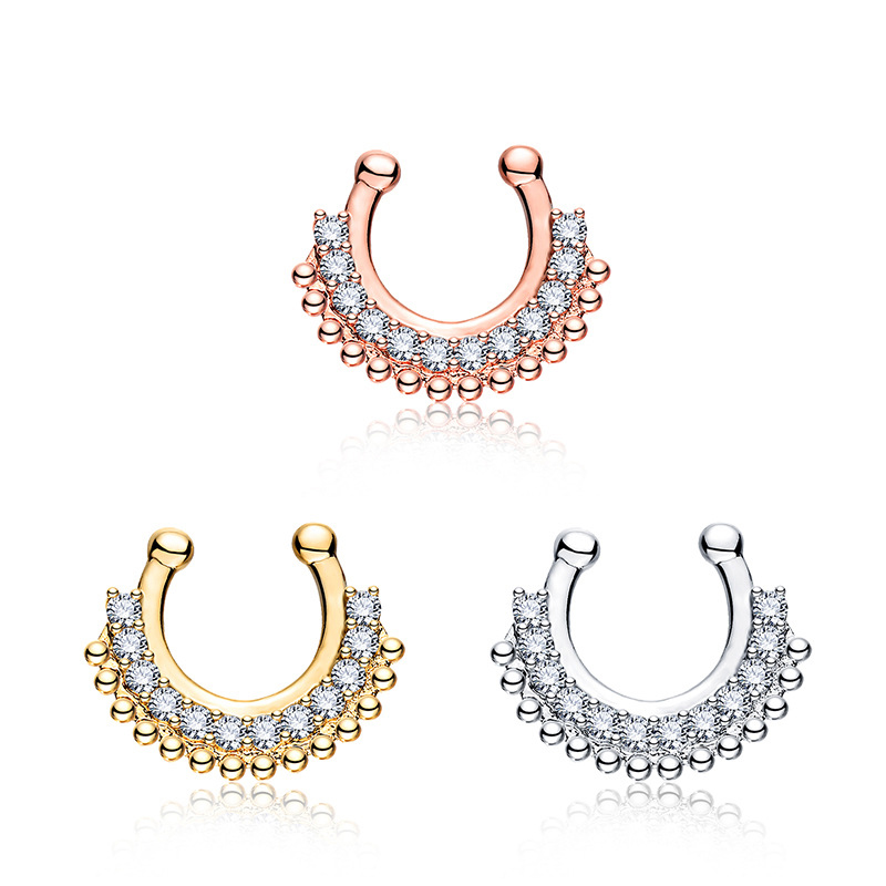 1PCS U-type Fake Septum Clicke - Body Jewelry Metal Types ulasan dan harga