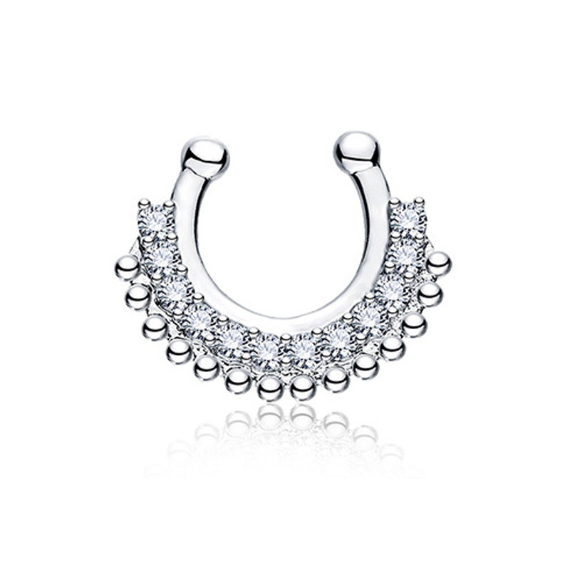 1PCS U-type Fake Septum Clicke - Body Jewelry Metal Types ulasan dan harga