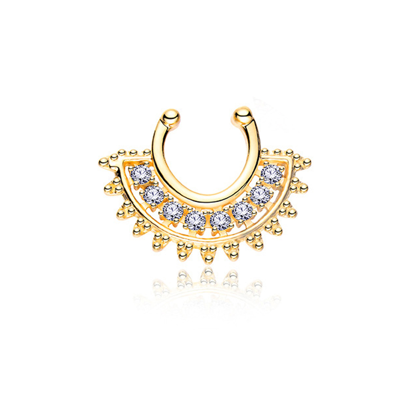 1PCS U-type Fake Septum Clicke - Body Jewelry Metal Types ulasan dan harga
