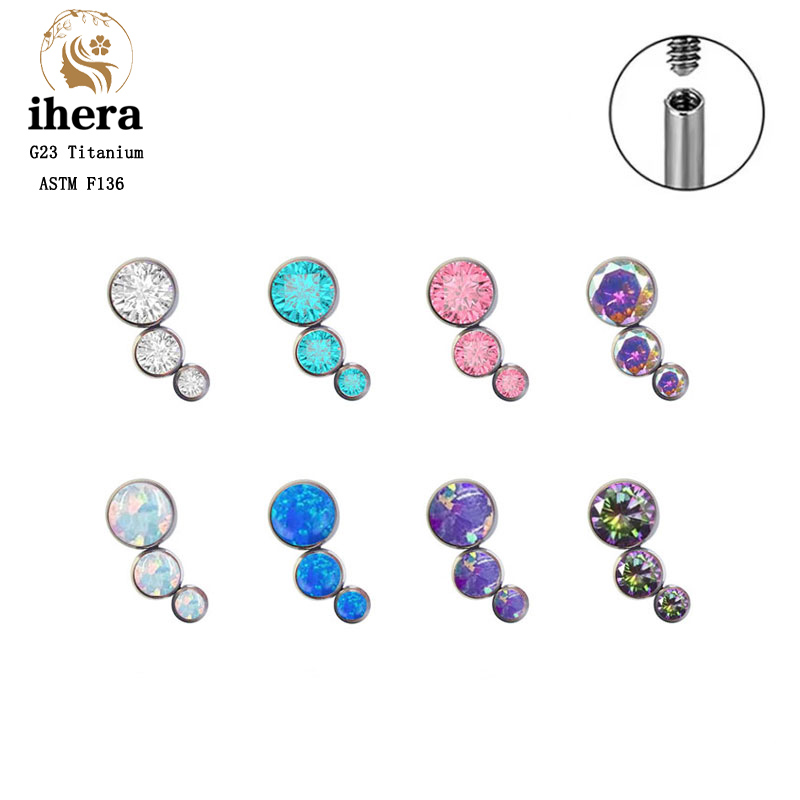 G23 Titanium Round Zircon Flat - Body Jewelry Lip Ring ulasan dan harga