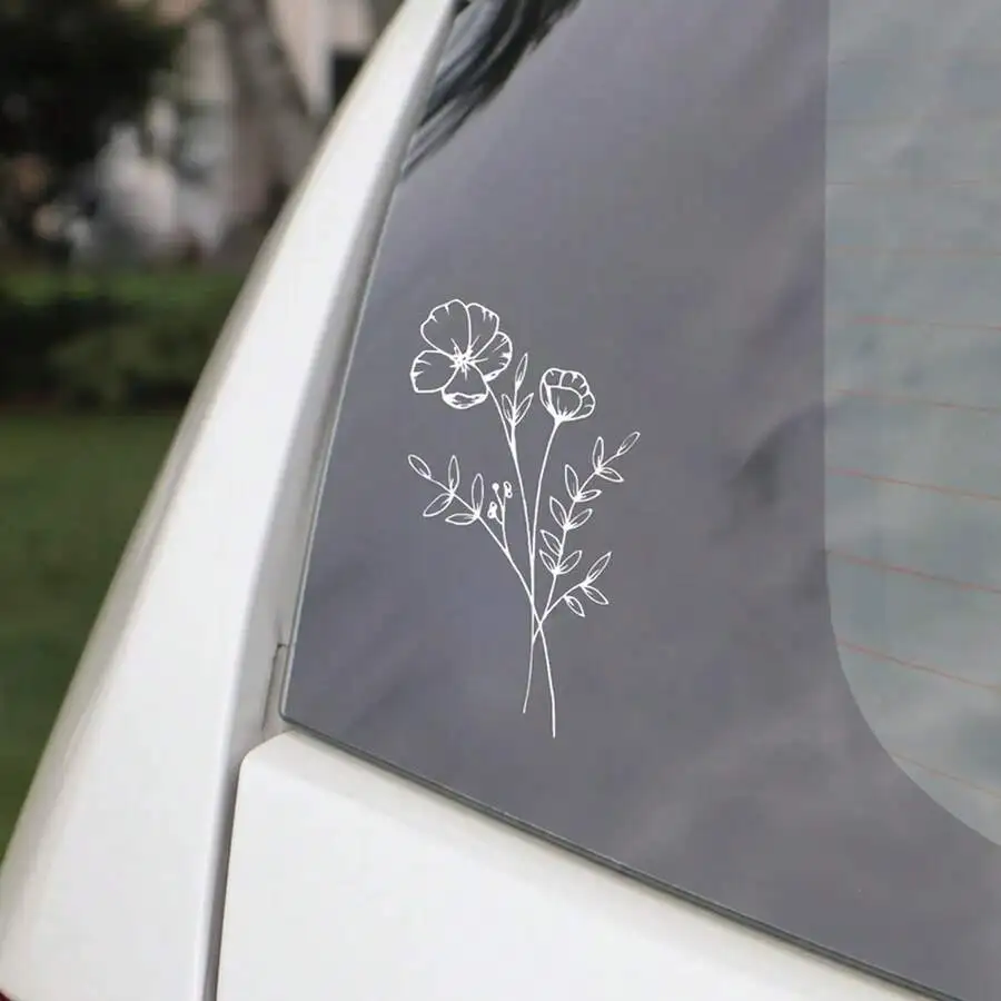 1pc Wild Flower Car Sticker, S - Body Jewelry And Piercing ulasan dan harga