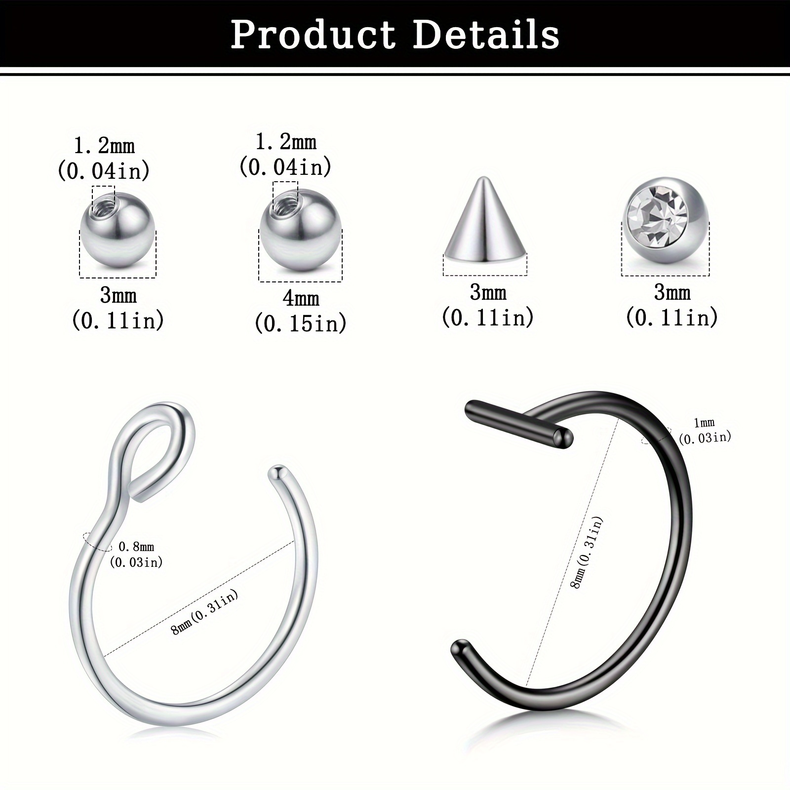 Fake Piercings Fake Lip Ring F - Body Jewelry Hoops ulasan dan harga