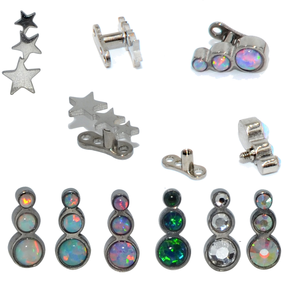 1PC Steel/Titanium Base Micro  - Body Jewelry Dermal ulasan dan harga
