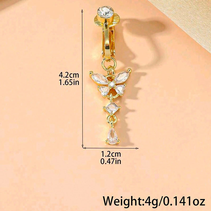 1Pc Butterfly Design CZ Fake B - Body Jewelry Hoops ulasan dan harga