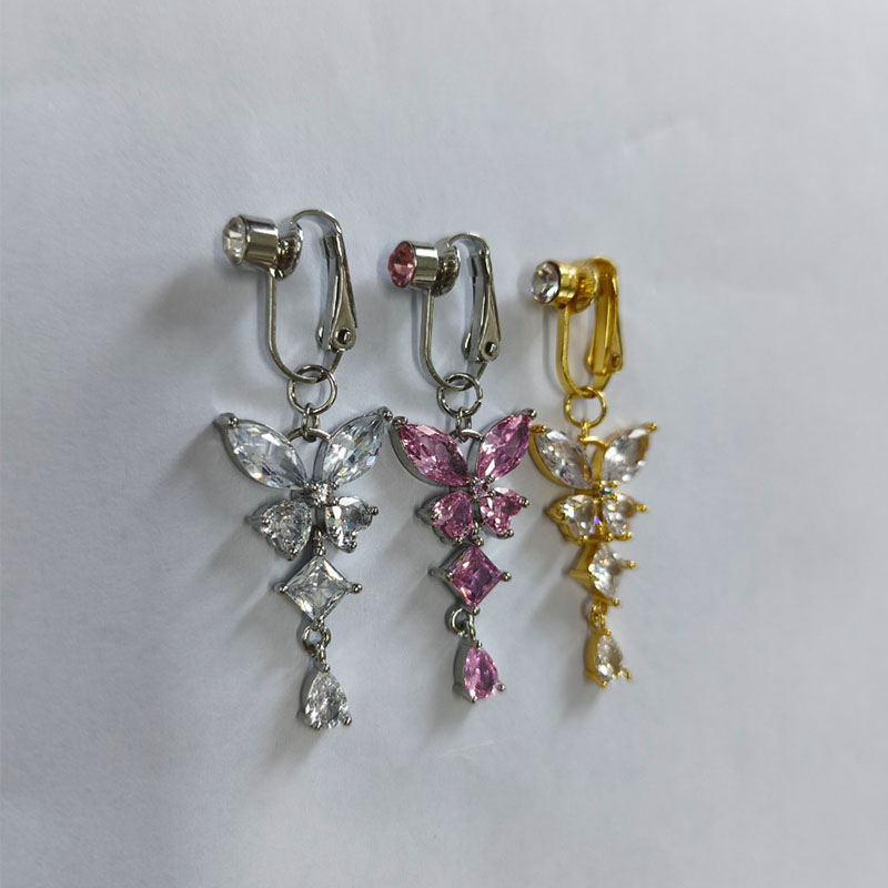 1Pc Butterfly Design CZ Fake B - Body Jewelry Hoops ulasan dan harga