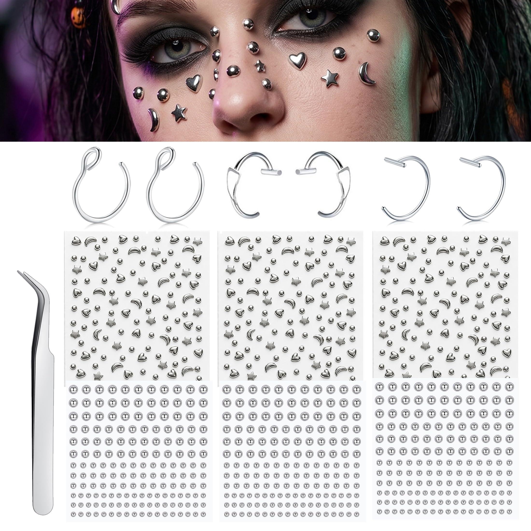 Fake Piercings Balls Stick on  - Body Jewelry Hoops ulasan dan harga