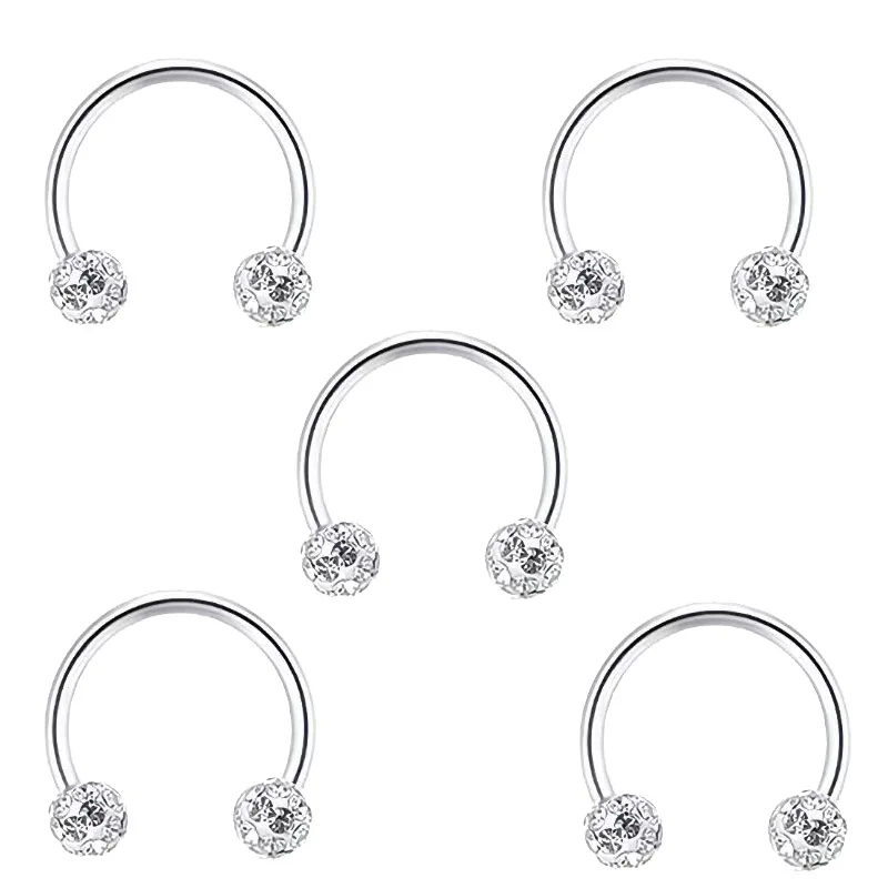5pc Stainless Steel Rhinestone - Body Jewelry Metal Types ulasan dan harga