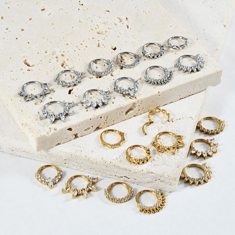 31BB Stylish Crystal Septum Ri - Body Jewelry Ear Piercing ulasan dan harga
