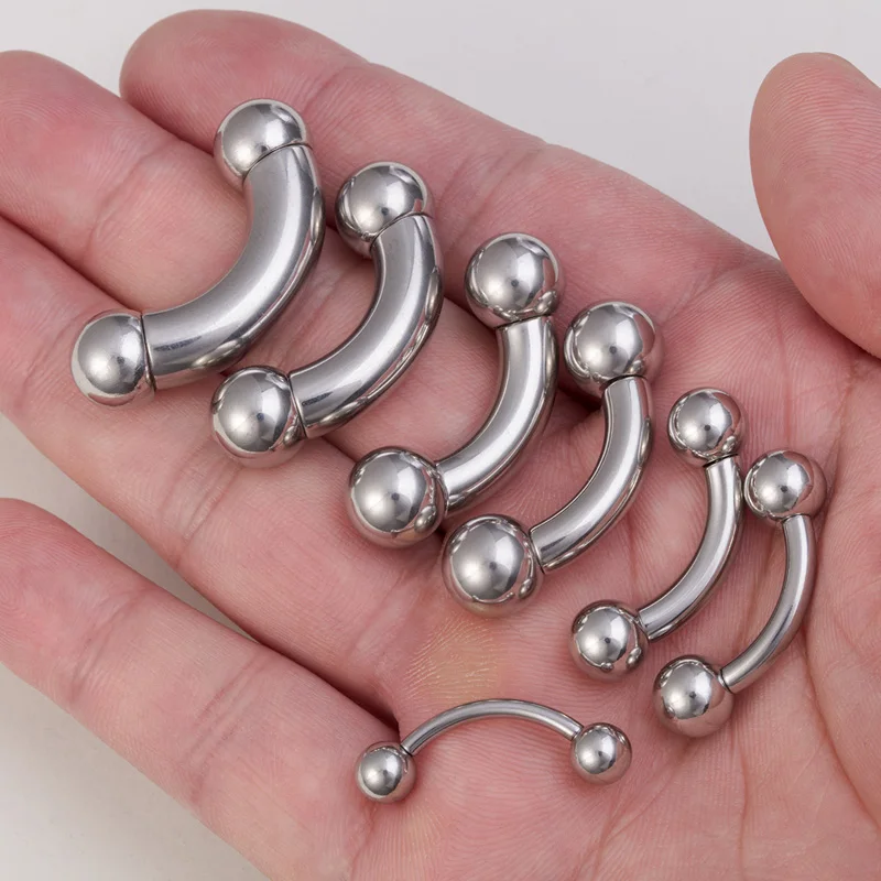 1pc Big size Stainless Steel C - Nipple Bar Curved ulasan dan harga