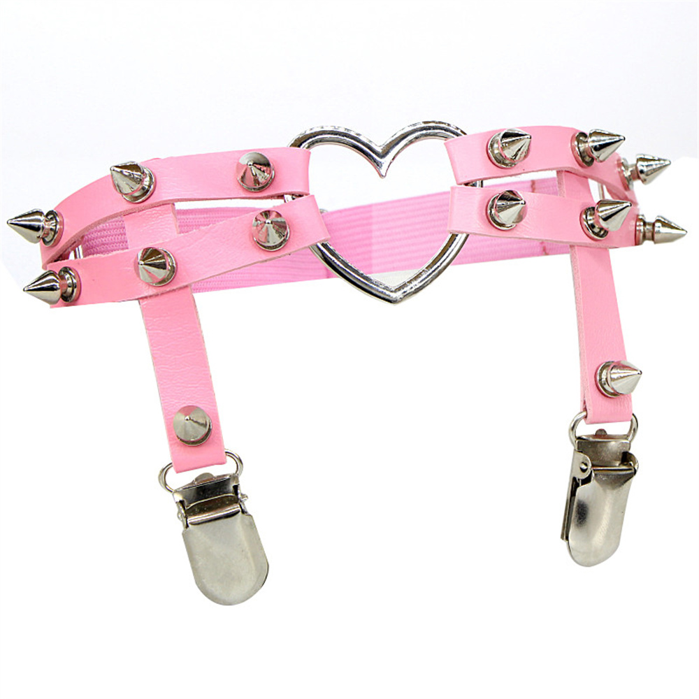 1Pcs Women Punk Goth Heart PU  - Body Jewelry Hoops ulasan dan harga