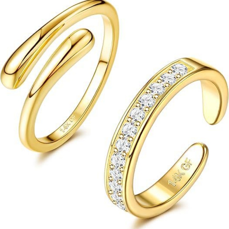 14K Gold-Plated Adjustable Zir - Body Jewelry Hoops ulasan dan harga