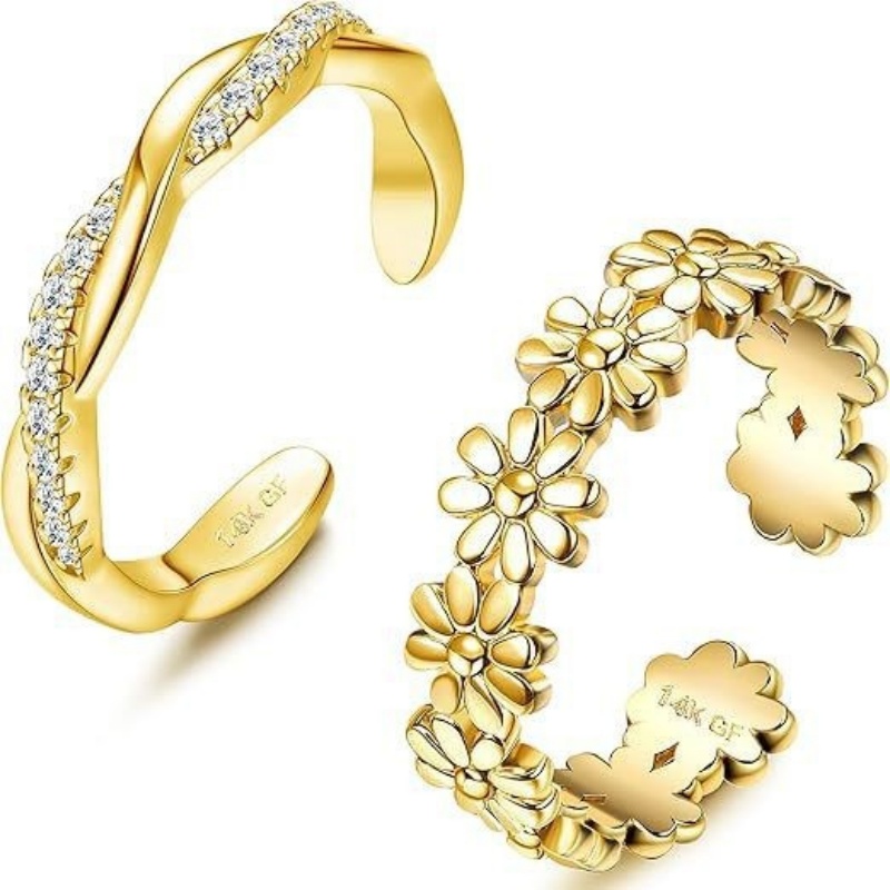 14K Gold-Plated Adjustable Zir - Body Jewelry Hoops ulasan dan harga