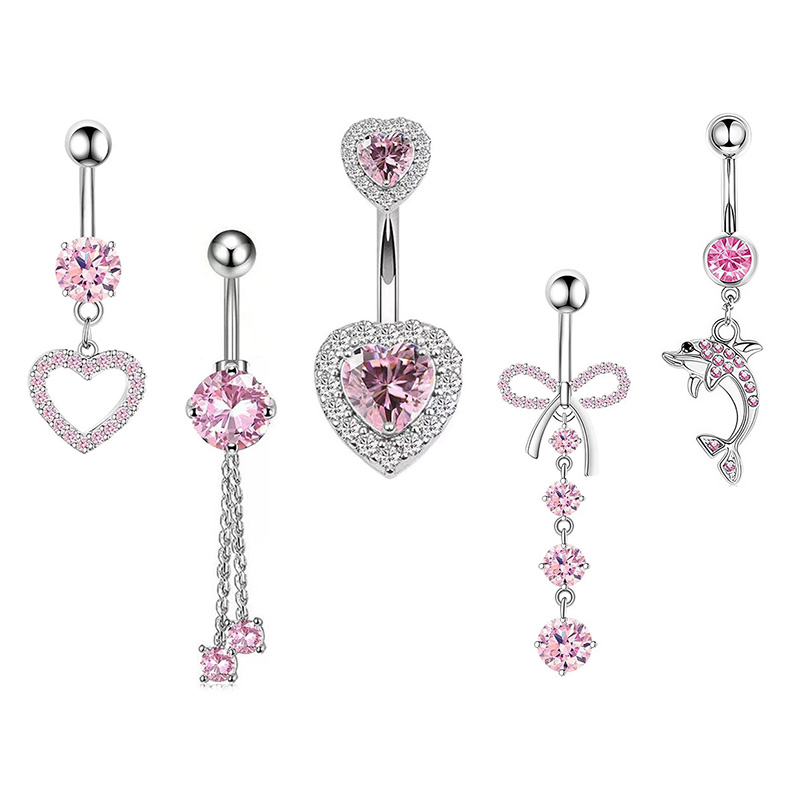 1PCS Pink Crown Belly Button R - Body Jewelry Hoops ulasan dan harga