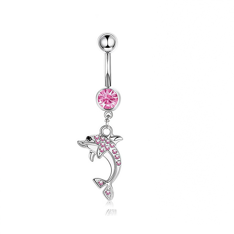 1PCS Pink Crown Belly Button R - Body Jewelry Hoops ulasan dan harga