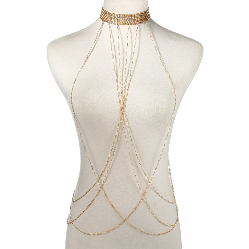 Gold Color Body Chain Women  R - Body Jewelry Harness ulasan dan harga