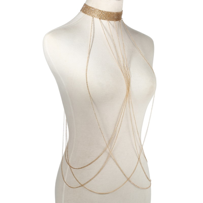 Gold Color Body Chain Women  R - Body Jewelry Harness ulasan dan harga