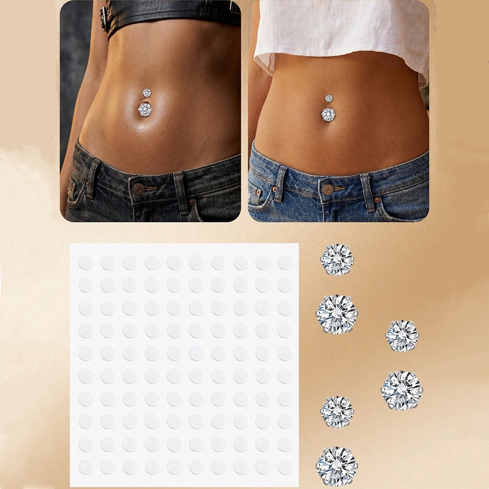 Fake Belly Piercing Cubic Zirc - Body Jewelry Hoops ulasan dan harga