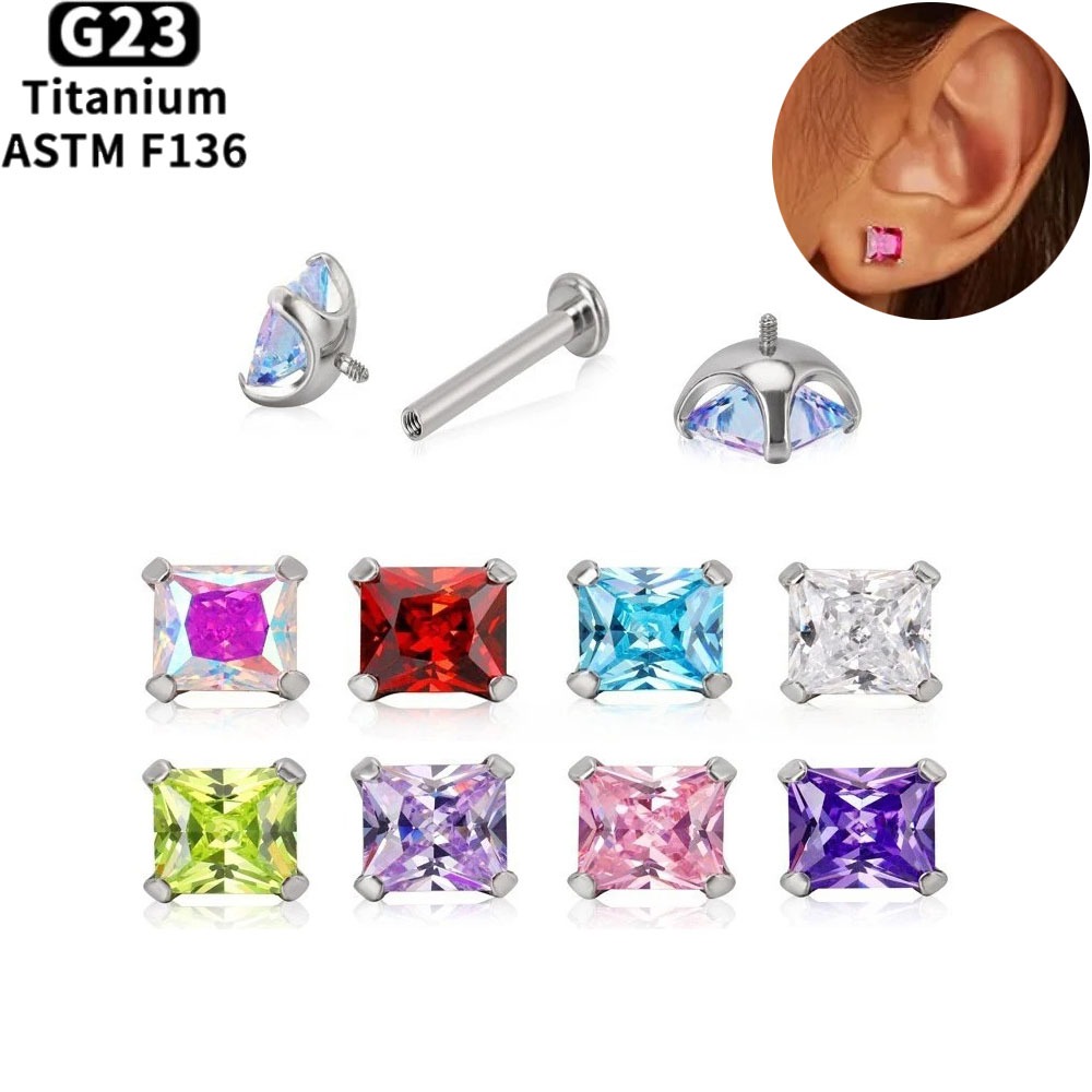 ASTM F136 Titanium Lip Piercin - Body Jewelry Lip Ring ulasan dan harga