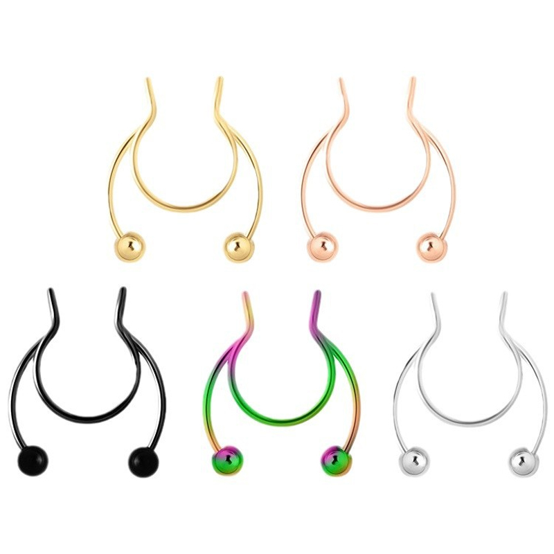 20G Fake Nose Rings Hoop Clip- - Body Jewelry Lip Ring ulasan dan harga