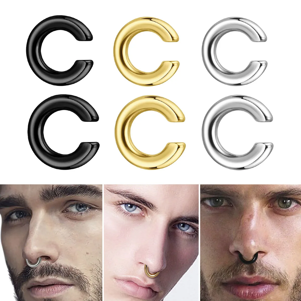 1pc Exaggerated C-Shaped Non-P - Body Jewelry Ear Piercing ulasan dan harga