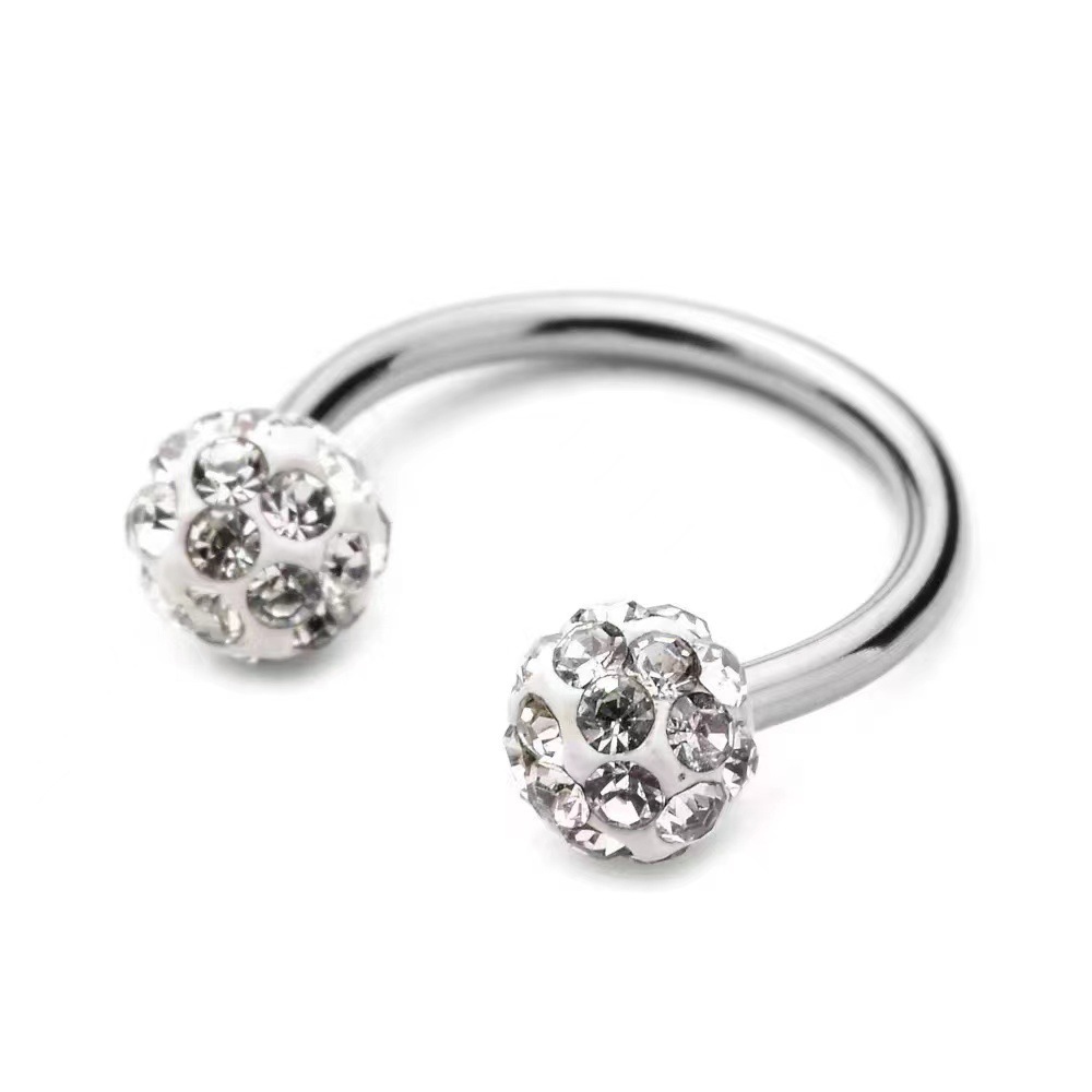 5pc Stainless Steel Rhinestone - Body Jewelry Metal Types ulasan dan harga
