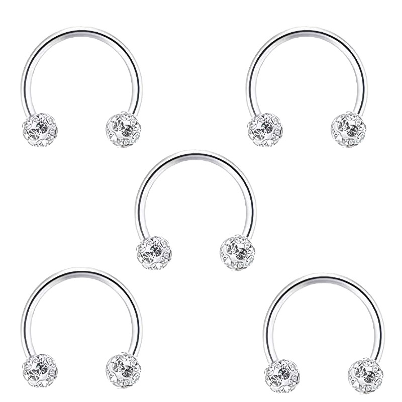5pc Stainless Steel Rhinestone - Body Jewelry Metal Types ulasan dan harga
