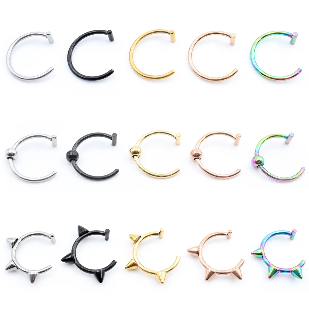 1 Piece Stainless Steel Nose R - Body Jewelry Metal Types ulasan dan harga