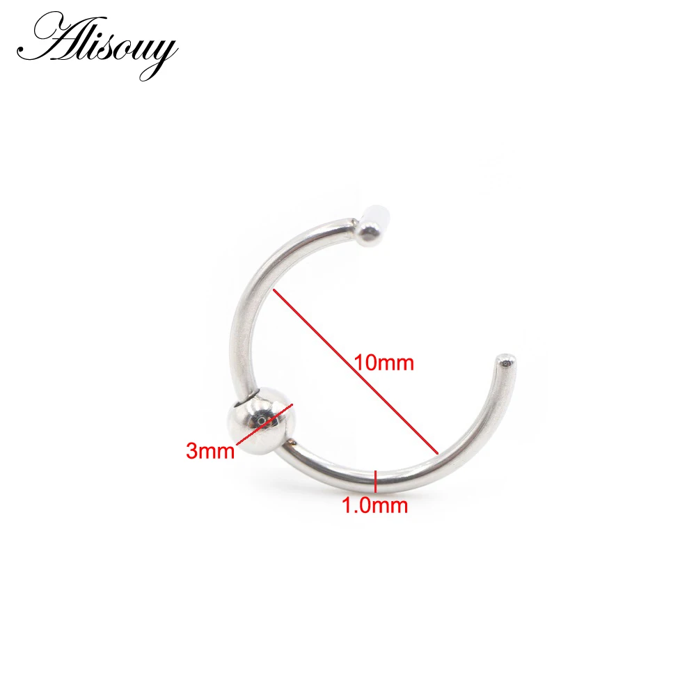 1 Piece Stainless Steel Nose R - Body Jewelry Metal Types ulasan dan harga
