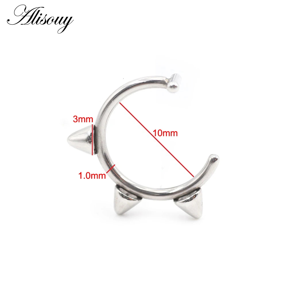 1 Piece Stainless Steel Nose R - Body Jewelry Metal Types ulasan dan harga