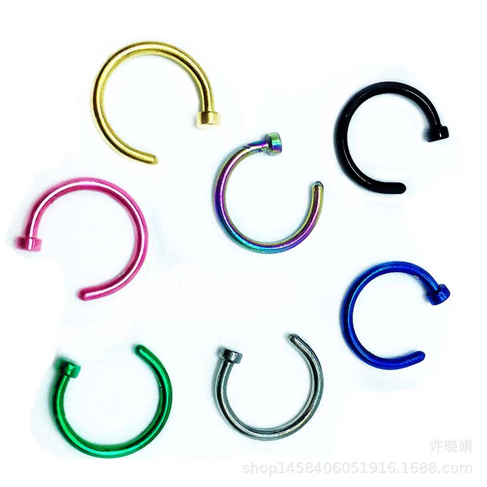 10 Pcs Thin Stainless Steel Fo - Body Jewelry Lip Ring ulasan dan harga