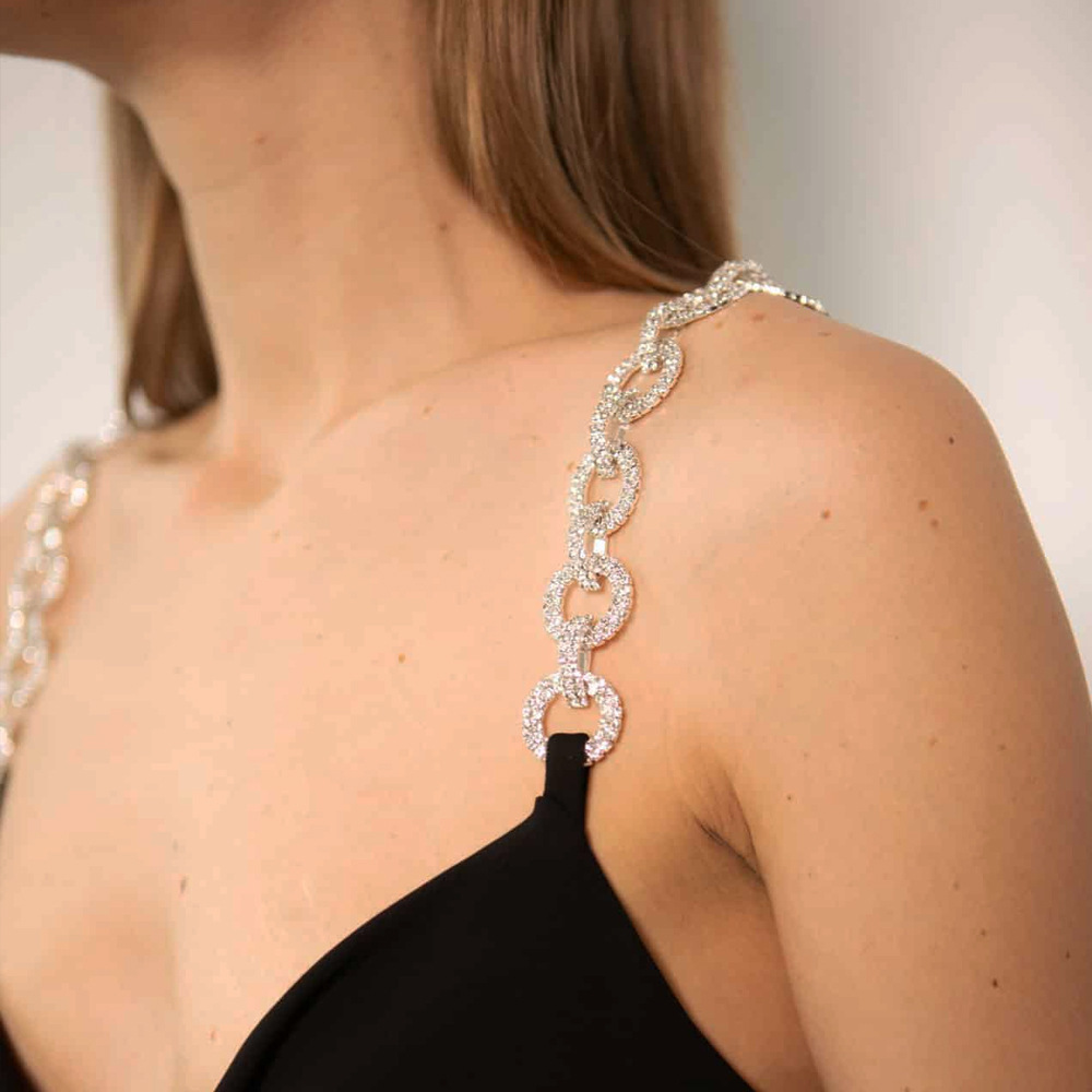 Rhinestone Bra Straps for Wome - Body Jewelry Hoops ulasan dan harga