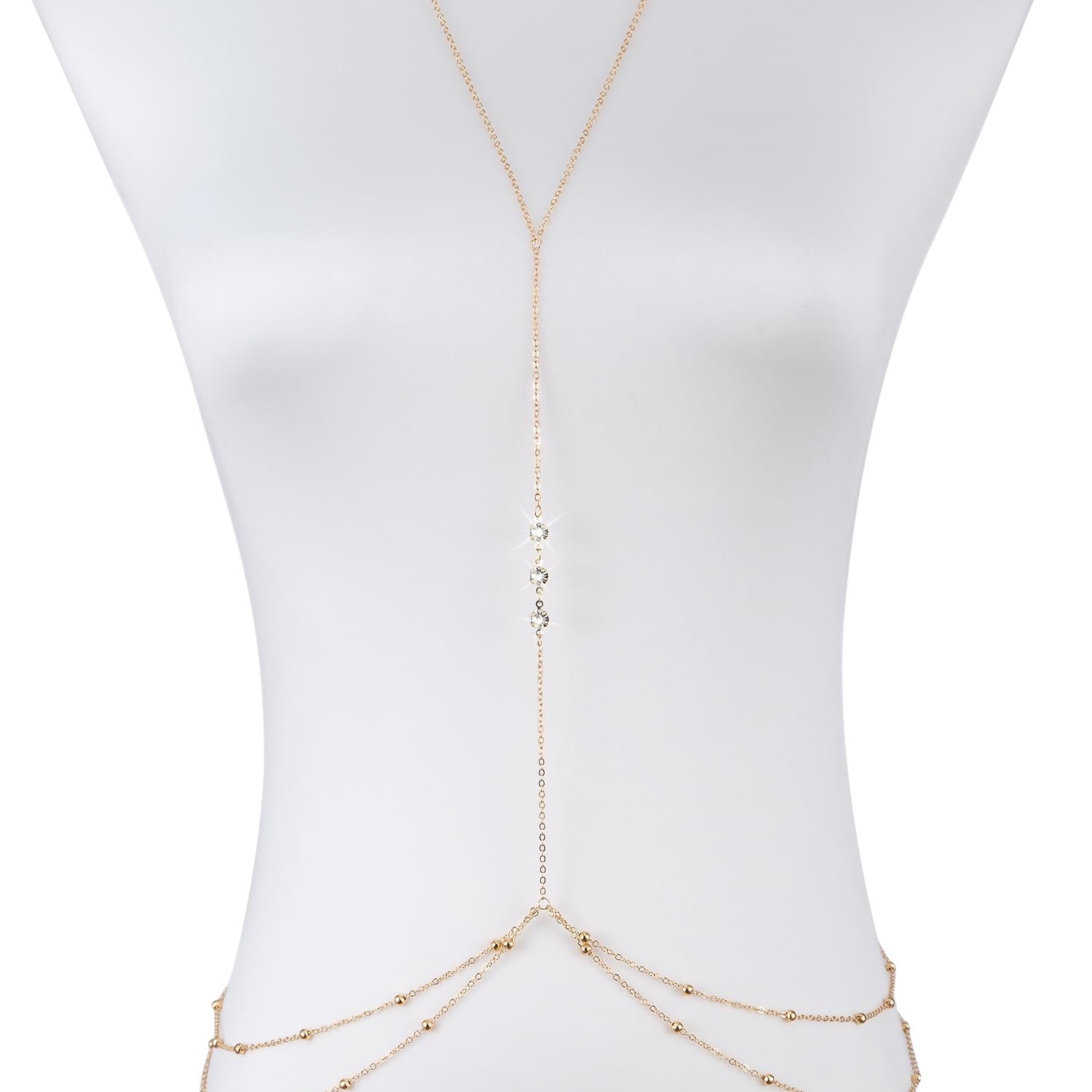 Simple Long Imitation crystal  - Body Jewelry Harness ulasan dan harga