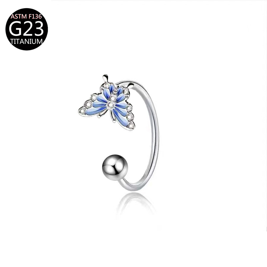 ASTM F136 Titanium Butterfly L - Body Jewelry Lip Ring ulasan dan harga