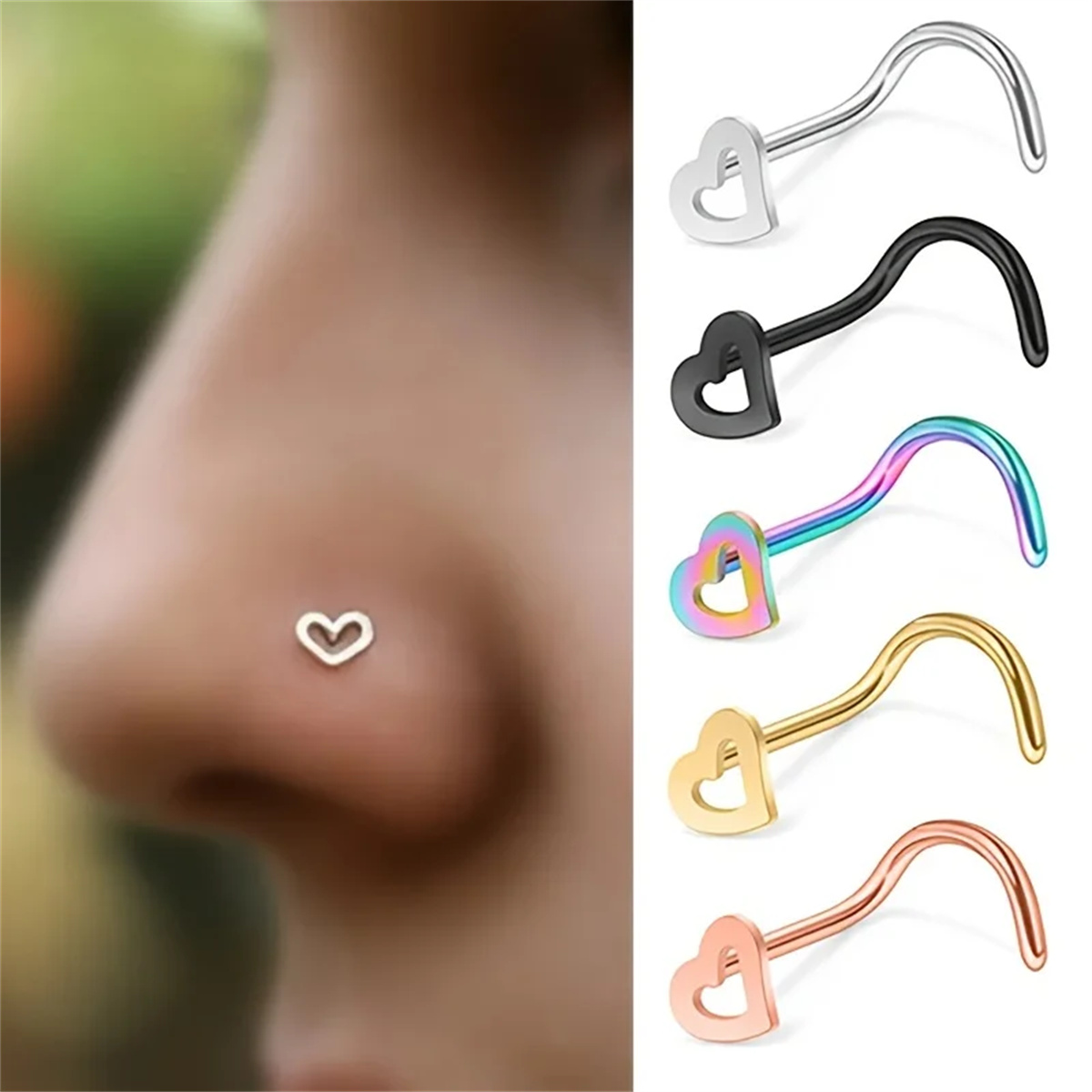 EVISPOL 5Pcs Fashion Hollow He - Body Jewelry Metal Types ulasan dan harga