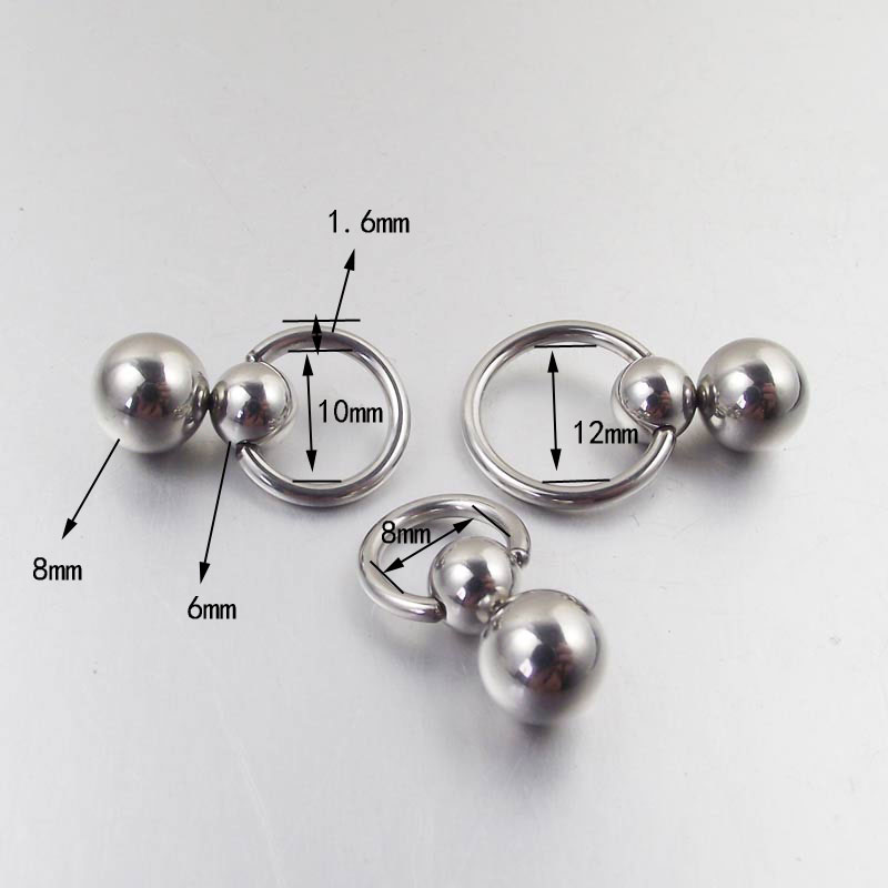 Stainless Steel Double Ball Cu - Nipple Bar Curved ulasan dan harga